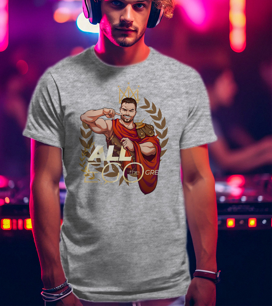 All Ego The Great Greek Warrior With Crown And Laurel Wreath T-Shirt