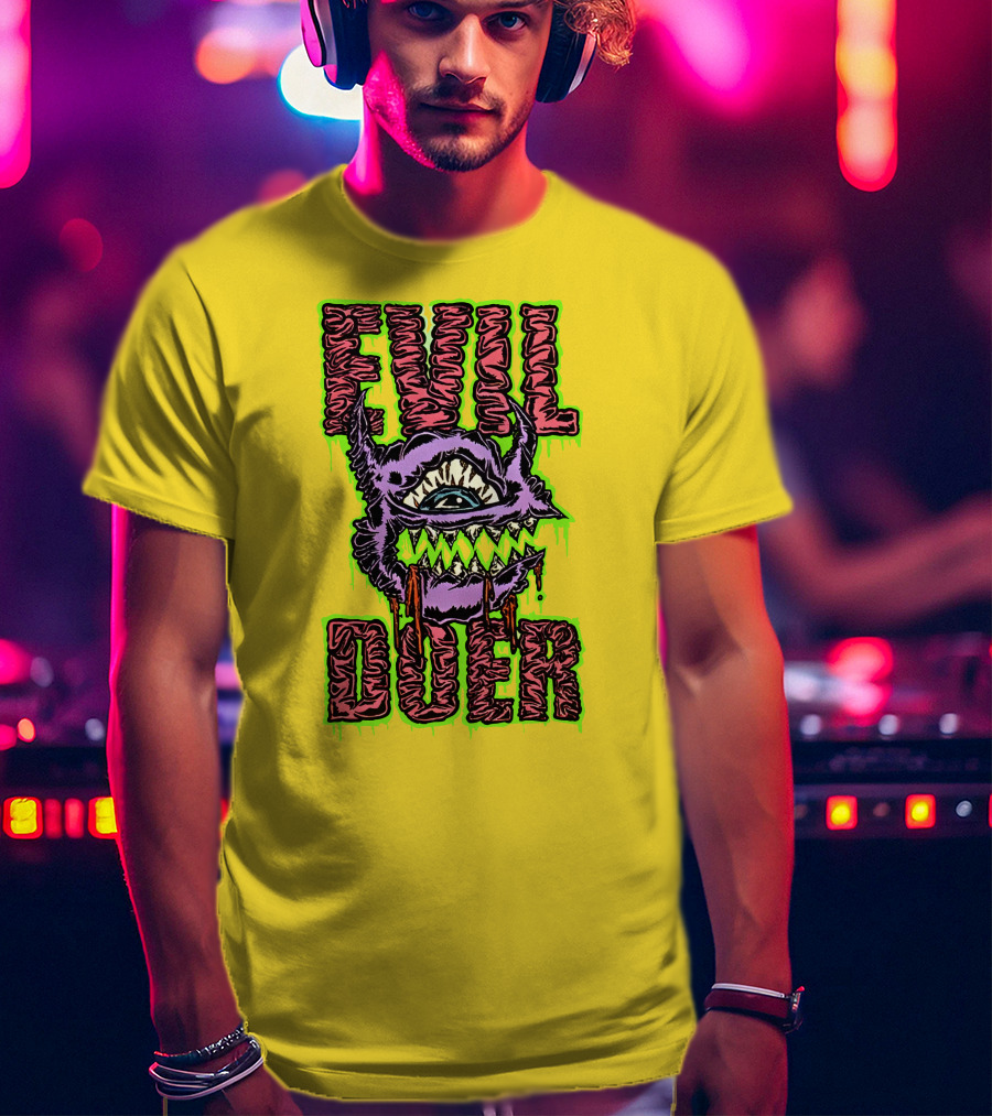 Evil Doer Monster Eye With Sharp Teeth And Horns T-Shirt