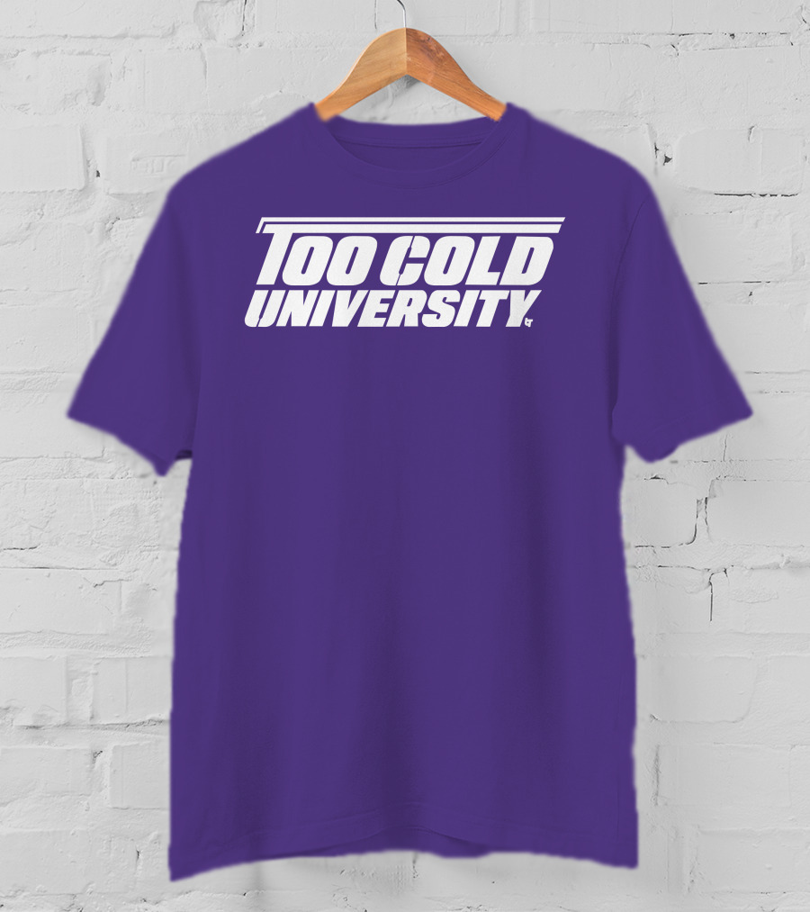 Too Cold University Vintage Style Retro Sports College T-Shirt