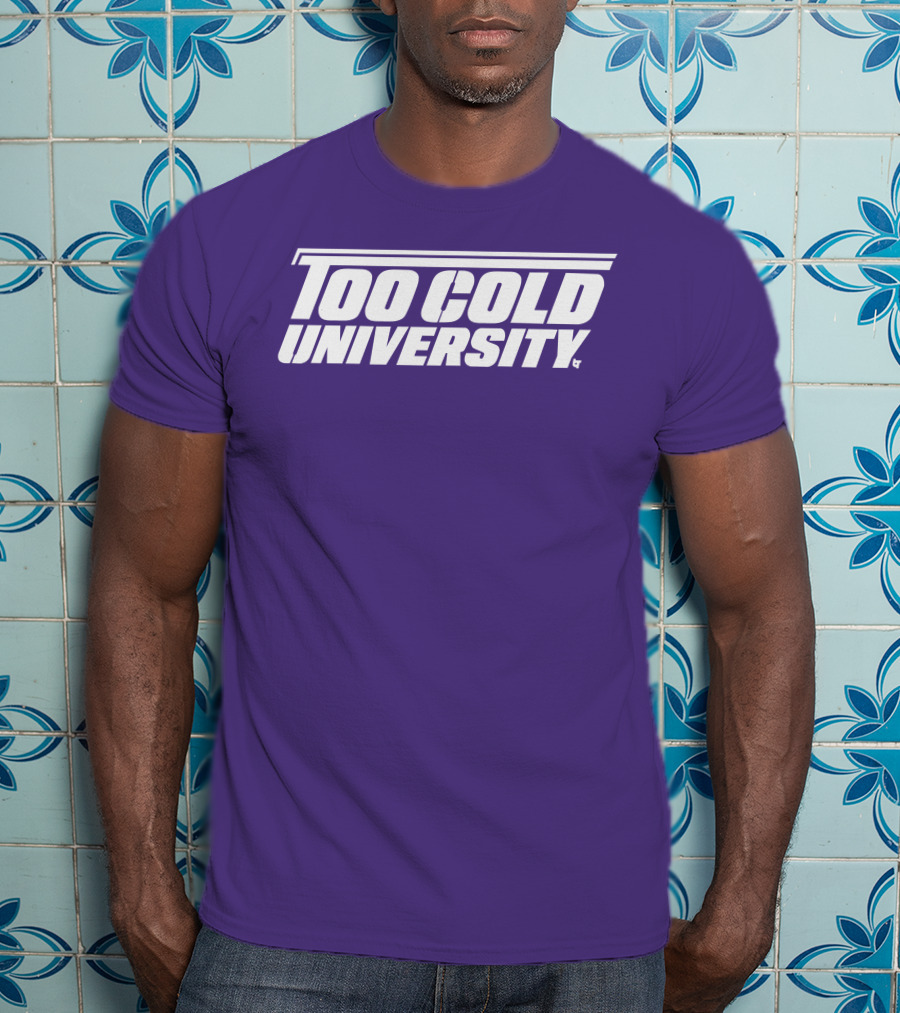 Too Cold University Vintage Style Retro Sports College T-Shirt