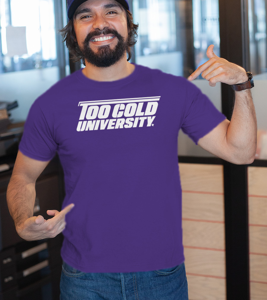 Too Cold University Vintage Style Retro Sports College T-Shirt