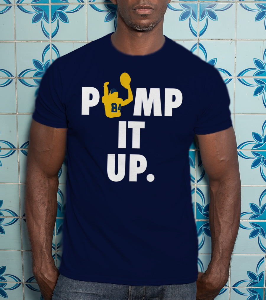 Bluebyninety Pump It Up Football Silhouette 84 T-Shirt