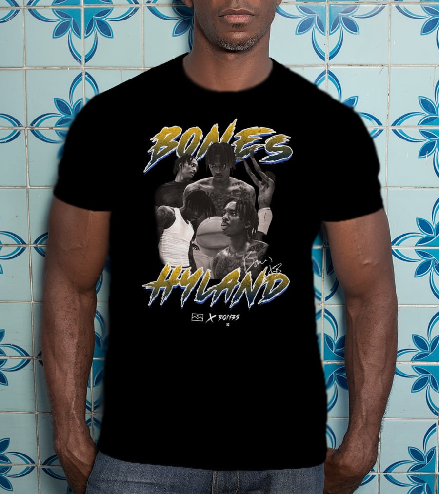 Bones Hyland Vintage Photo Collage Basketball X Bones T-Shirt