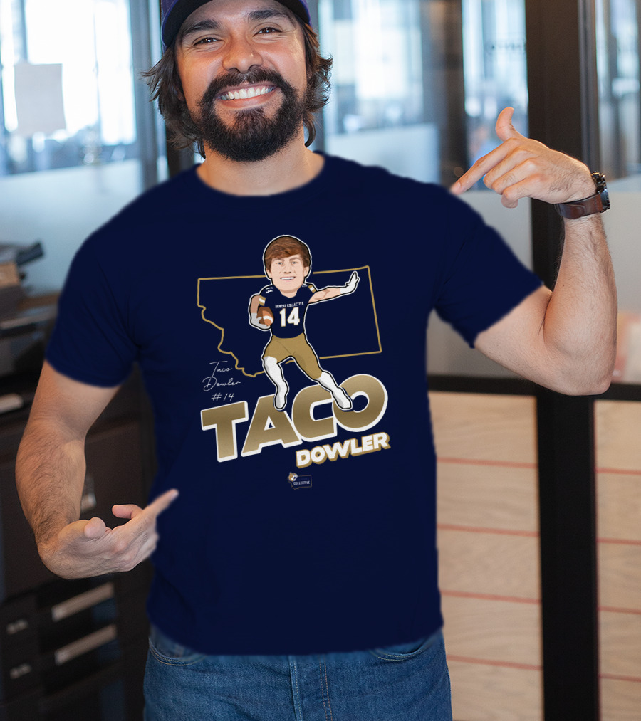 Bobcat Collective Taco Dowler #14 Montana Football T-Shirt