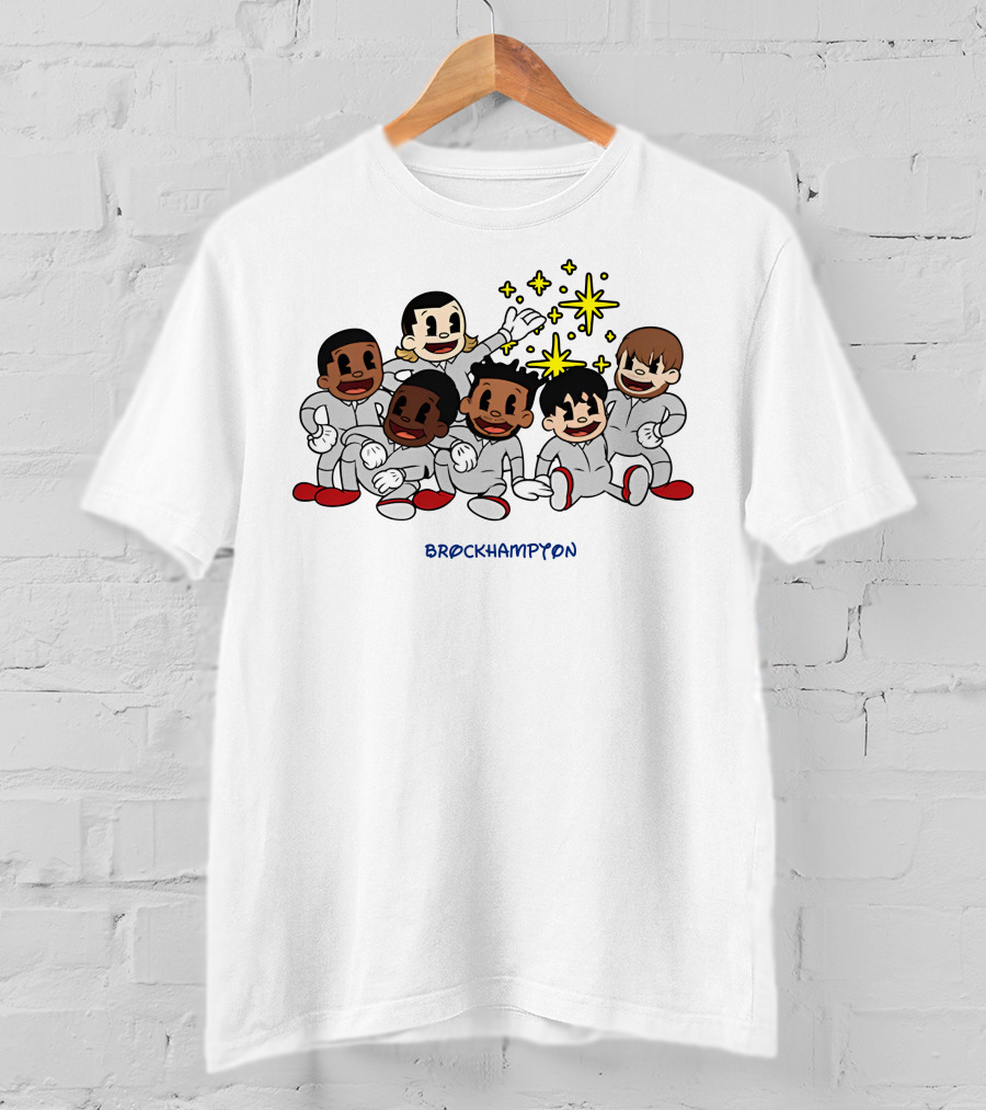 Brockhampton Cartoon Group Portrait With Stars T-Shirt