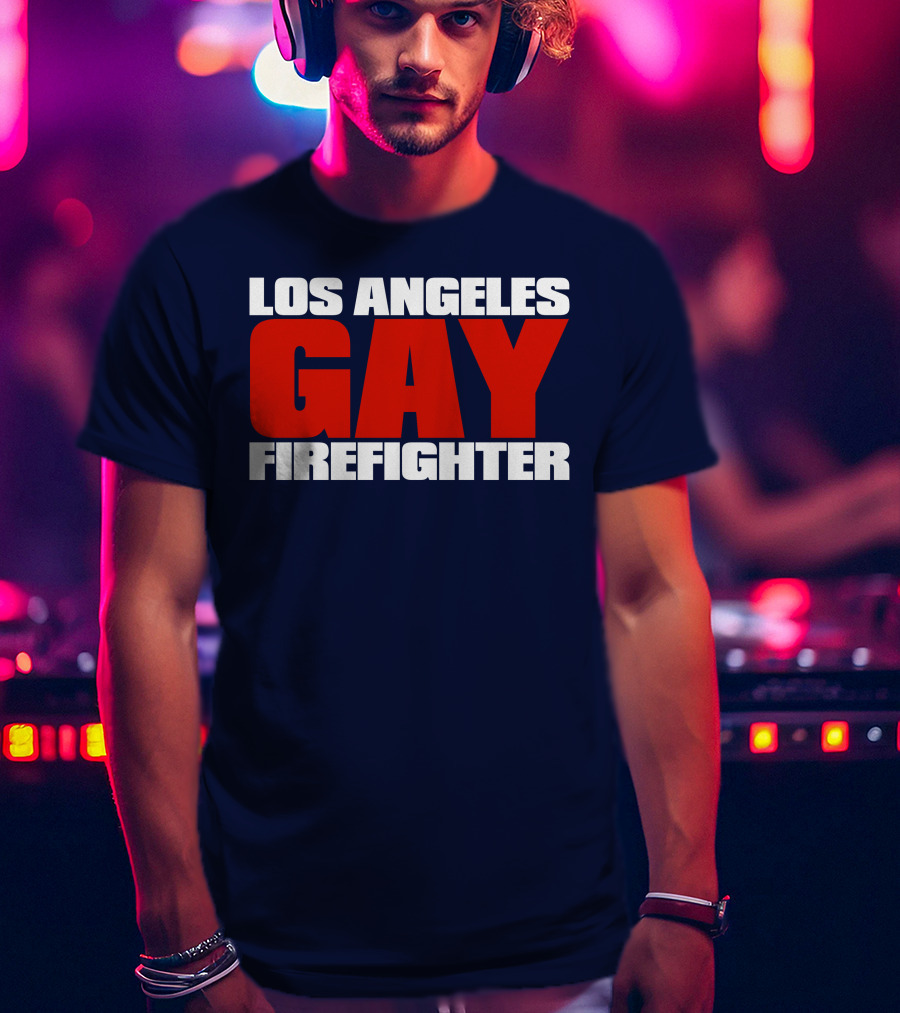 Los Angeles Gay Firefighter Pride Emblem T-Shirt