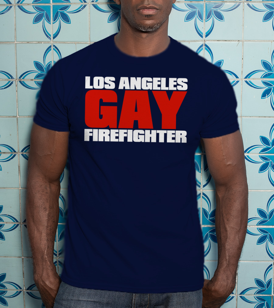 Los Angeles Gay Firefighter Pride Emblem T-Shirt