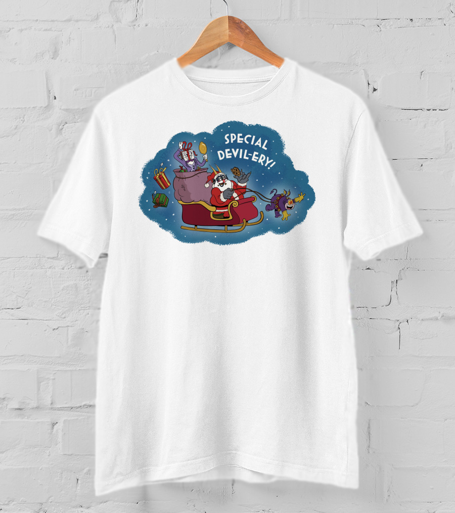 Special Devil-Ery Santa Sleigh With Gifts And Characters T-Shirt