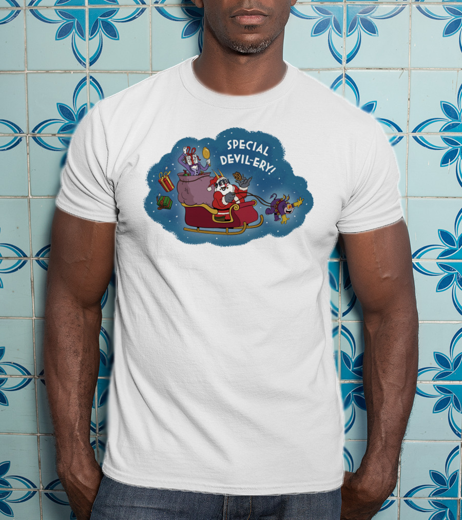 Special Devil-Ery Santa Sleigh With Gifts And Characters T-Shirt