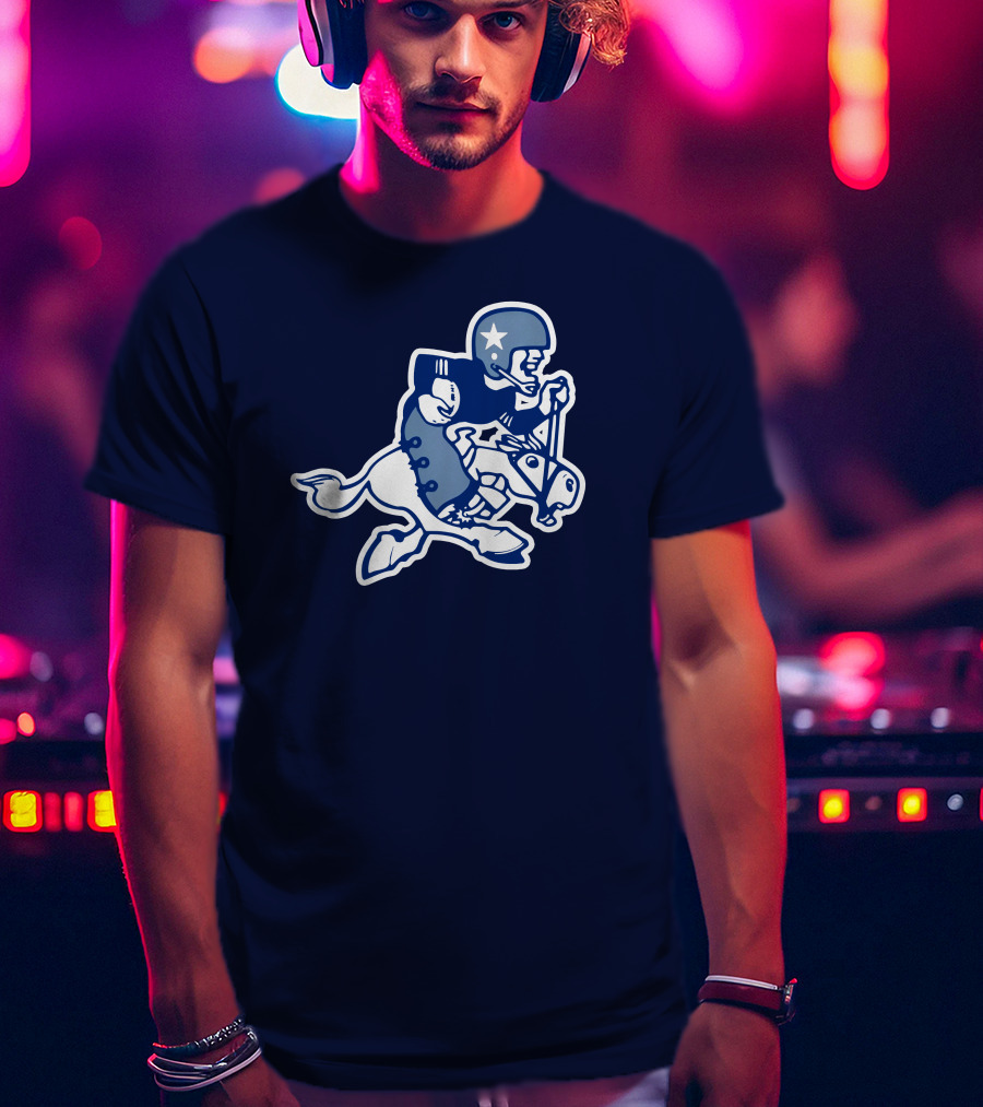 Dallas Cowboys Classic Throwback Fleece NFL Vintage Iconic Logo Navy Blue T-Shirt