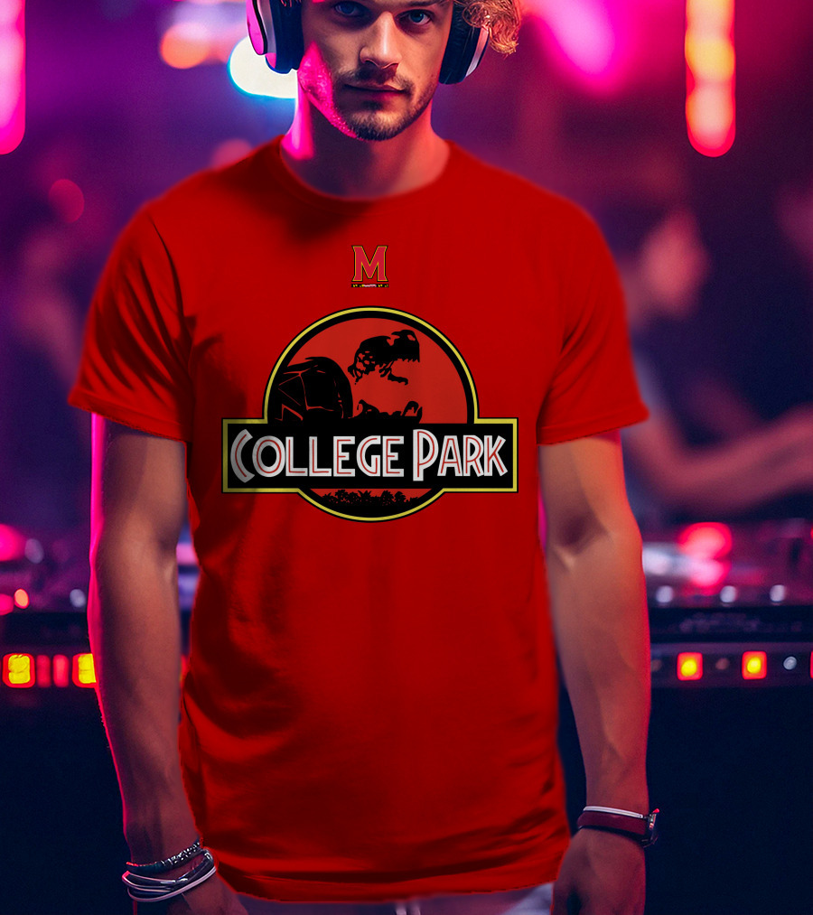 Maryland Terrapins Jurassic Park Inspired College Park T-Shirt
