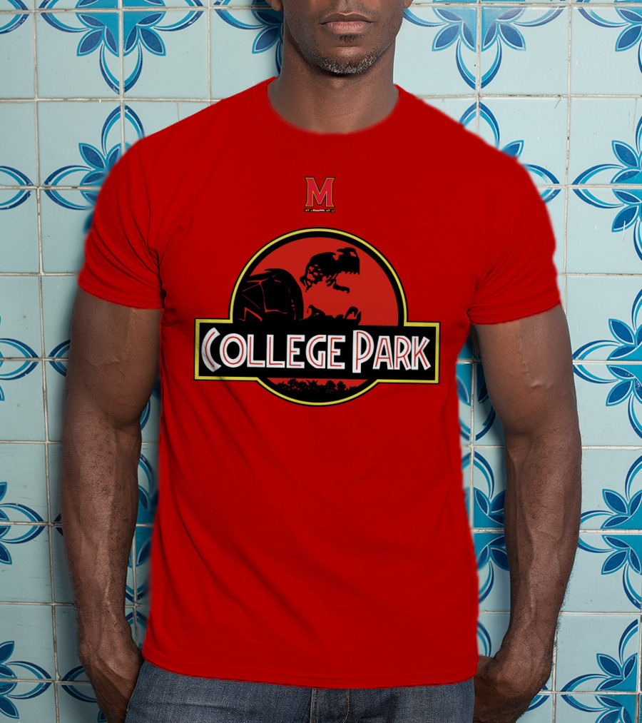 Maryland Terrapins Jurassic Park Inspired College Park T-Shirt