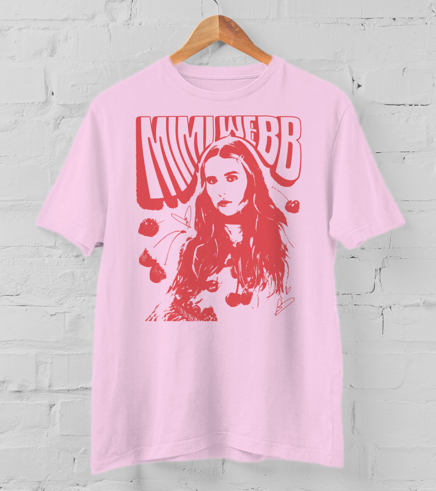 Mimi Webb Cherry Photo With Hand-Drawn Heart And Cherries T-Shirt