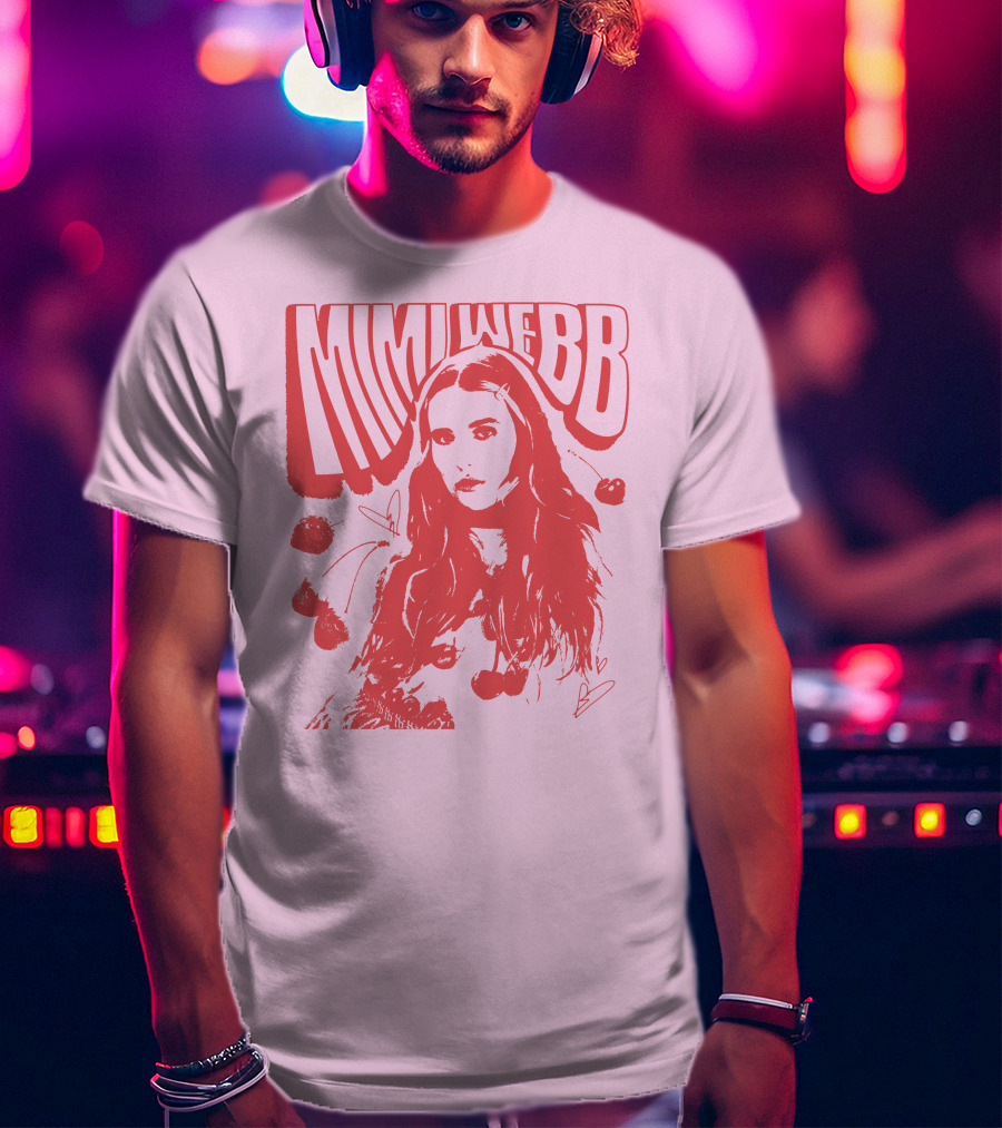 Mimi Webb Cherry Photo With Hand-Drawn Heart And Cherries T-Shirt