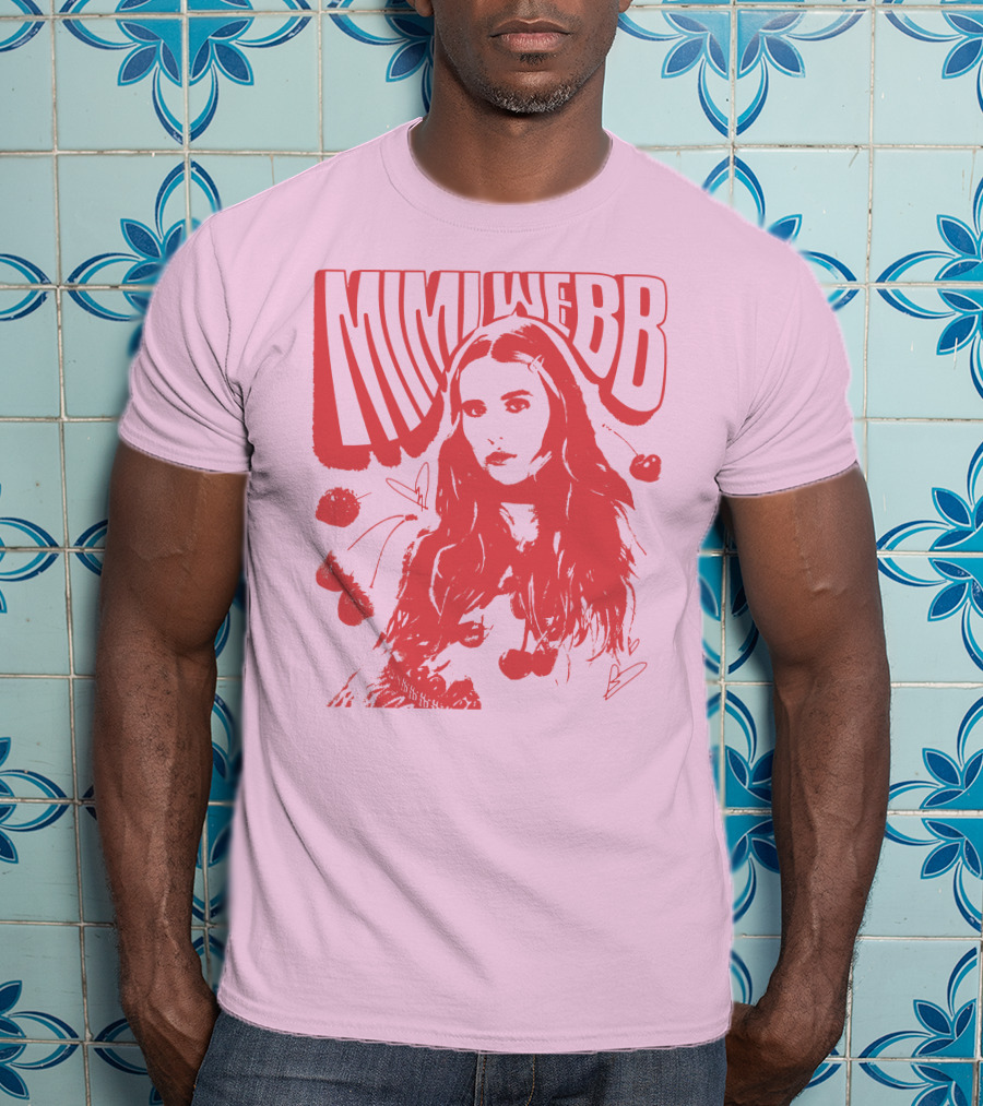 Mimi Webb Cherry Photo With Hand-Drawn Heart And Cherries T-Shirt