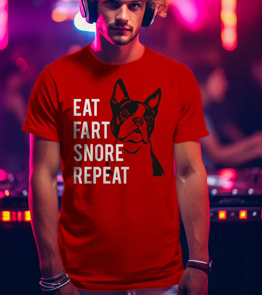 EAT FART SNORE REPEAT Bulldog T-Shirt