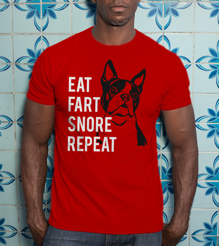 EAT FART SNORE REPEAT Bulldog T-Shirt
