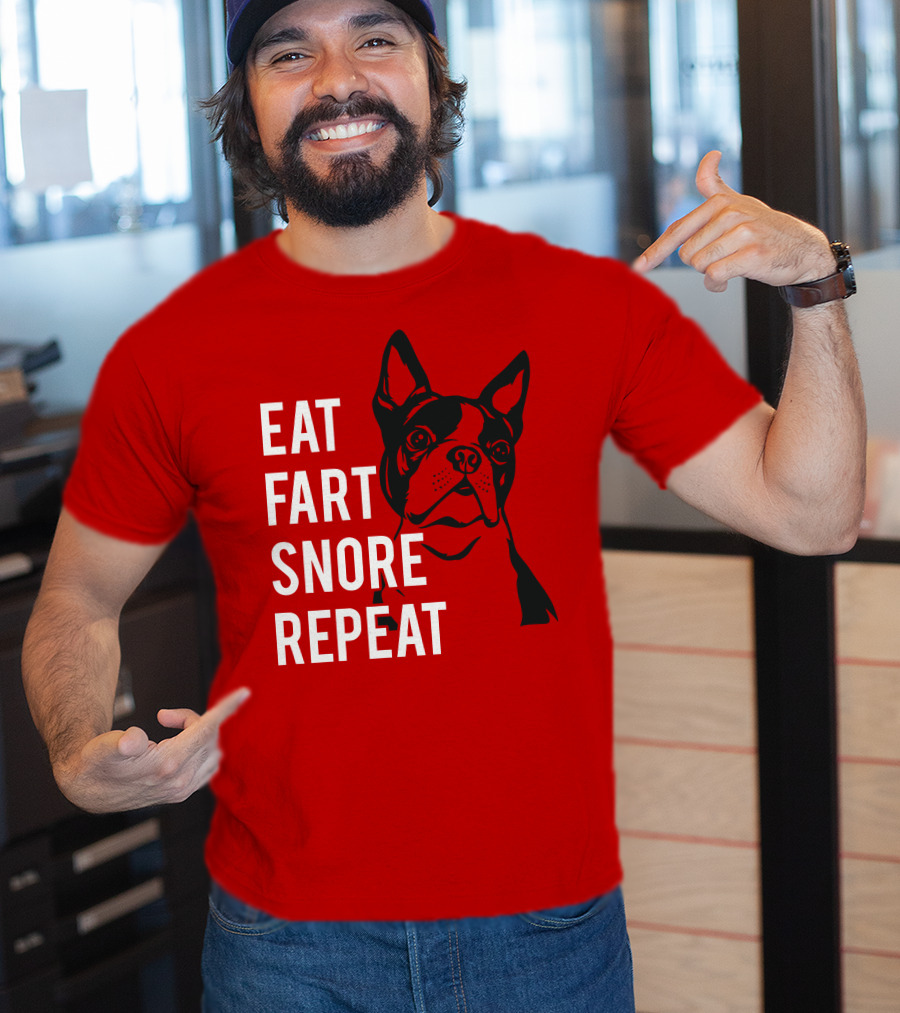 EAT FART SNORE REPEAT Bulldog T-Shirt