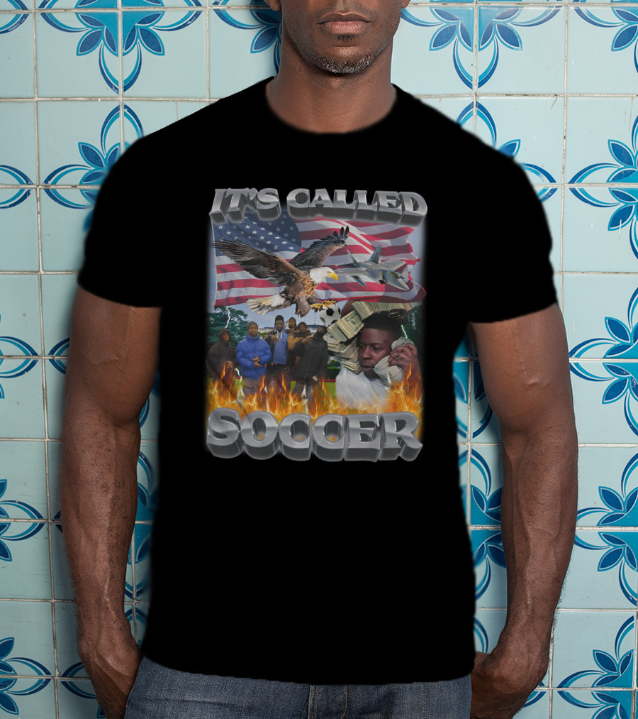 It's Called Soccer Swag Stimulus American Flag Eagle Money Flames T-Shirt