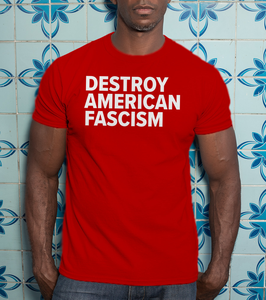 Tom Morello Store Destroy American Fascism Red T-Shirt