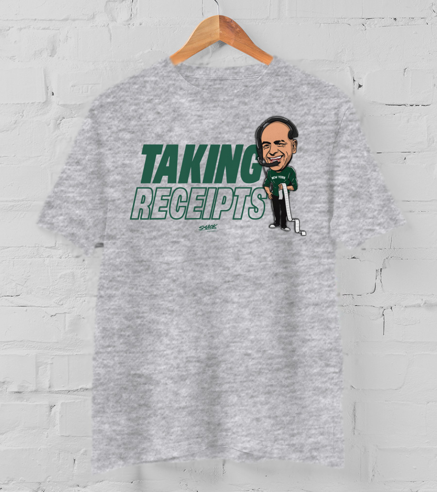 Taking Receipts New York Football Fans Sack Studios T-Shirt