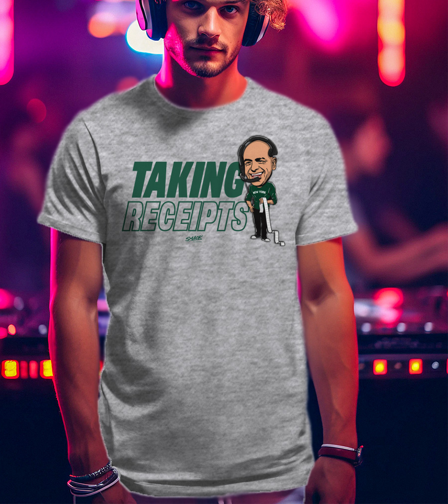 Taking Receipts New York Football Fans Sack Studios T-Shirt
