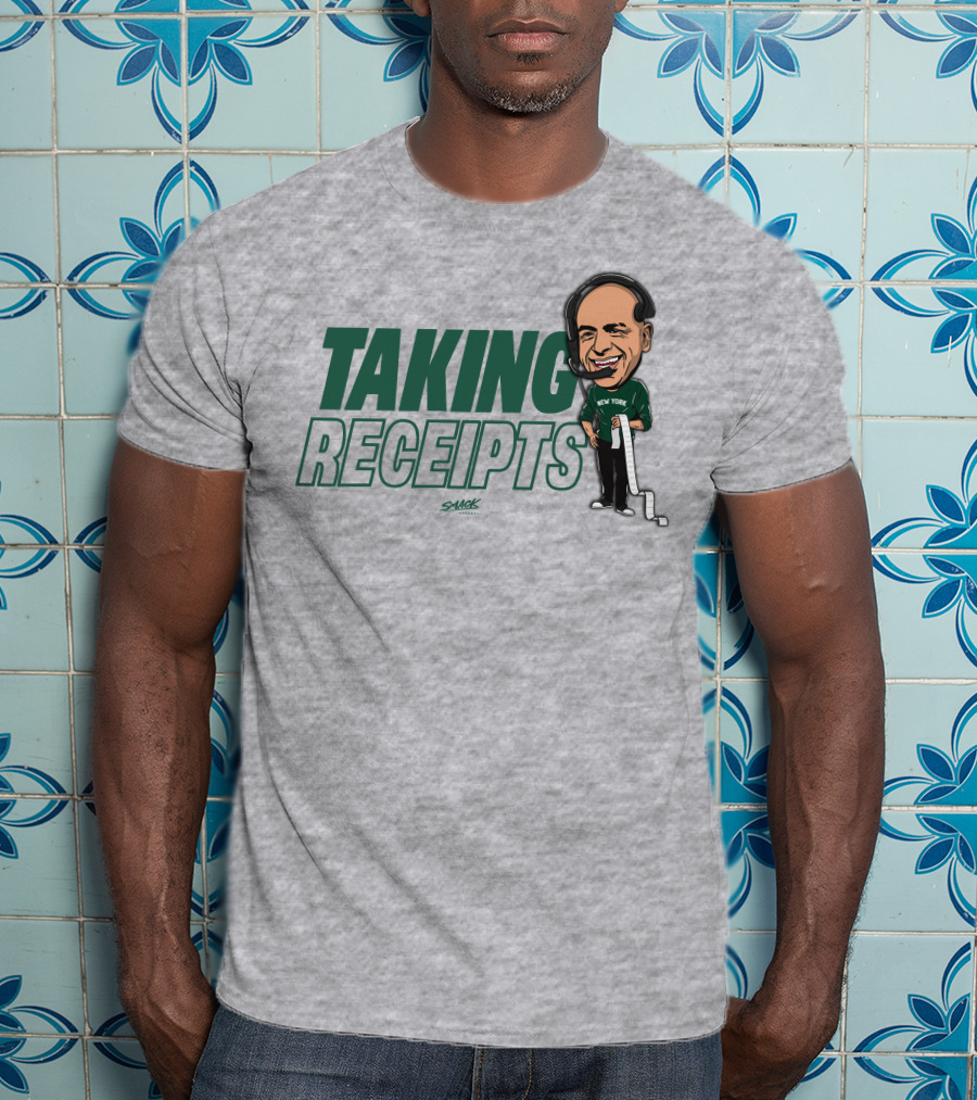 Taking Receipts New York Football Fans Sack Studios T-Shirt