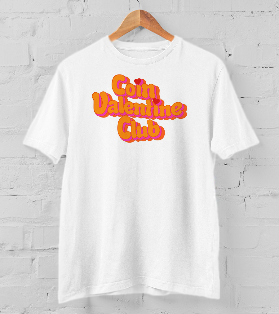 Coin Valentine Club Retro Style With Heart Accents T-Shirt