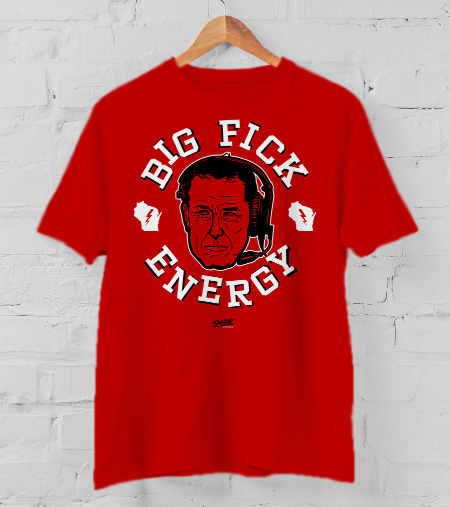 Big Fick Energy Smack Apparel Headset Illustration On Red T-Shirt