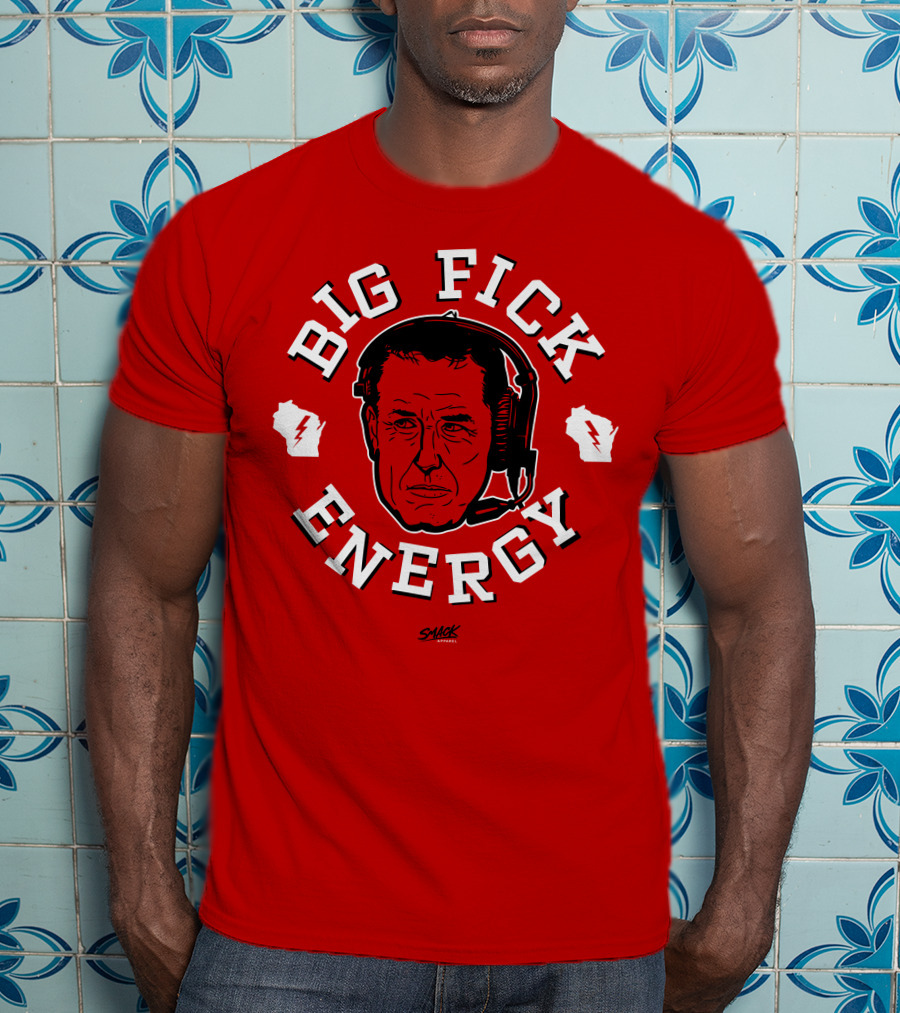 Big Fick Energy Smack Apparel Headset Illustration On Red T-Shirt