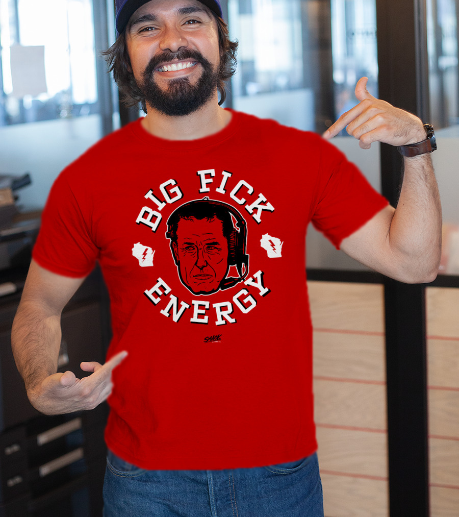 Big Fick Energy Smack Apparel Headset Illustration On Red T-Shirt