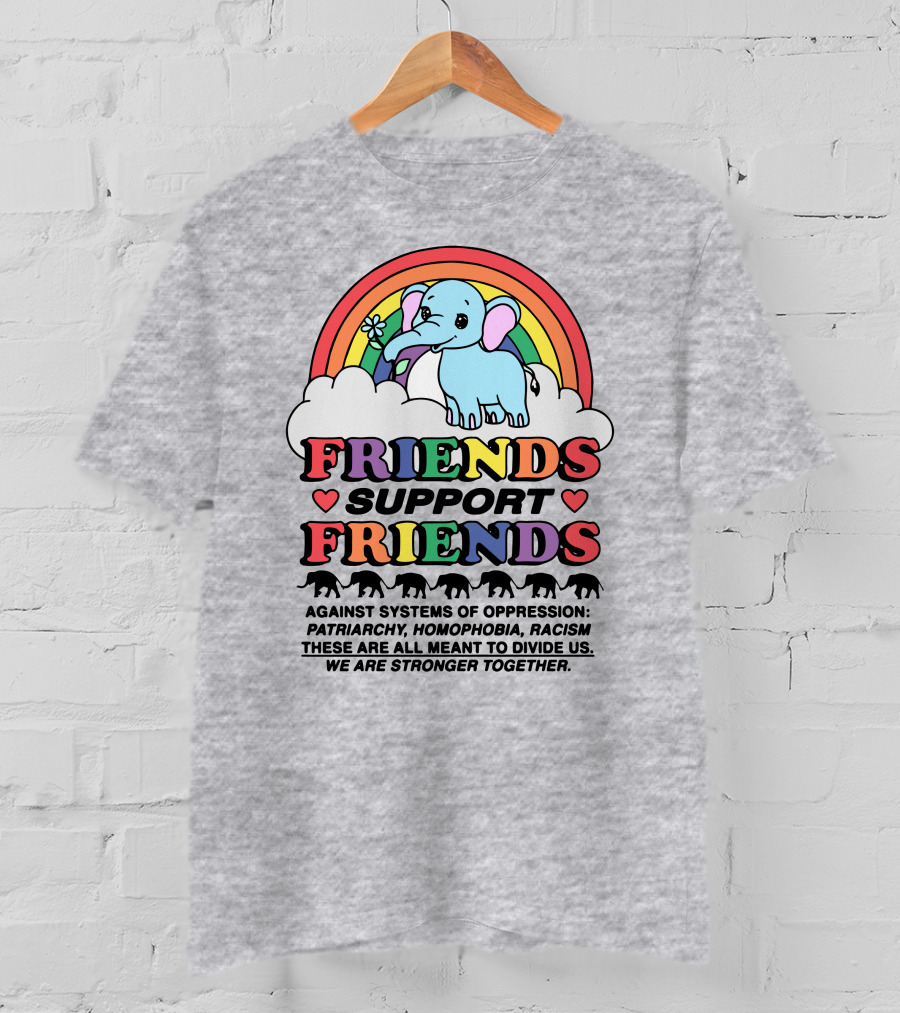 Friends Support Friends Against Systems Of Oppression Patriarchy Homophobia Racism We Are Stronger Together T-Shirt