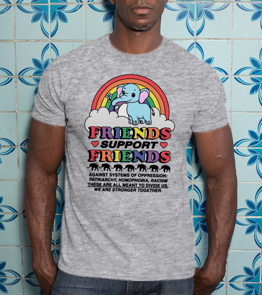 Friends Support Friends Against Systems Of Oppression Patriarchy Homophobia Racism We Are Stronger Together T-Shirt