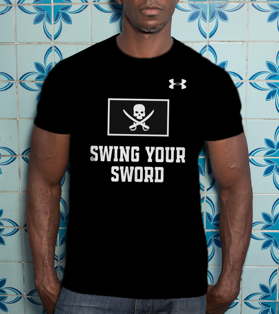 Joey Mcguire Swing Your Sword Coach Leach Skull Crossed Swords Under Armour T-Shirt