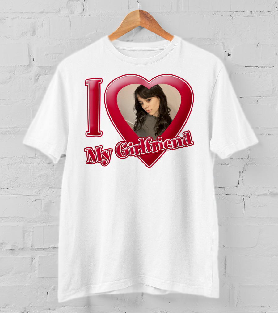I Love My Girlfriend Jenna Ortega Heart Photo T-Shirt
