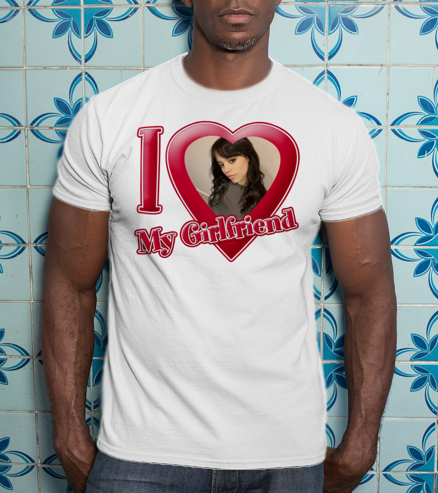 I Love My Girlfriend Jenna Ortega Heart Photo T-Shirt
