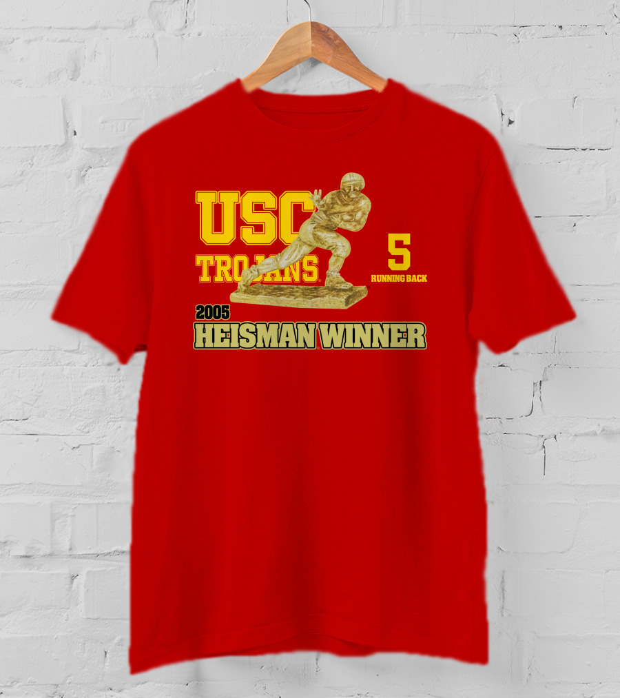 USC Trojans 5 Running Back 2005 Heisman Winner Football Achievement T-Shirt