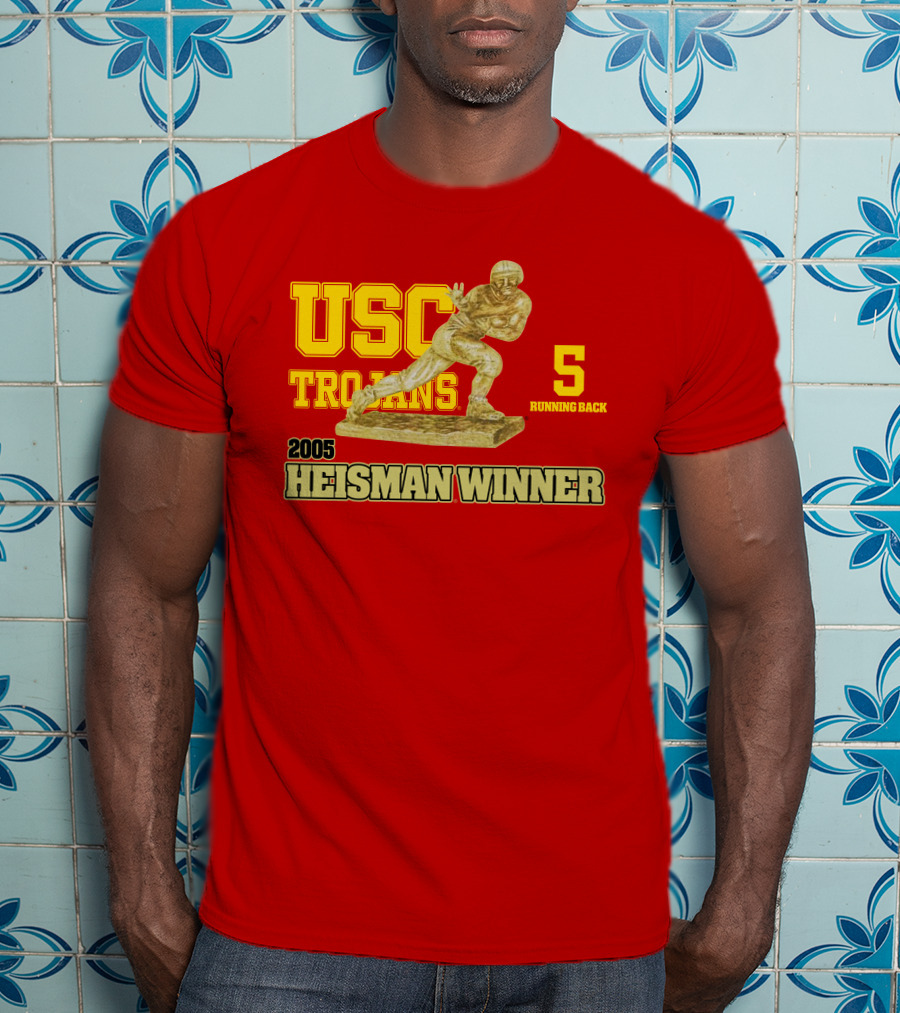 USC Trojans 5 Running Back 2005 Heisman Winner Football Achievement T-Shirt