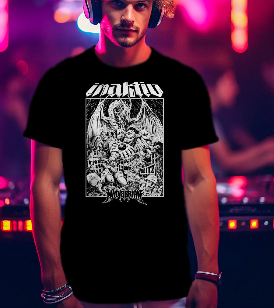 Inaktiv Whoisbrian Blitz Dragon Robot Battle Scene T-Shirt