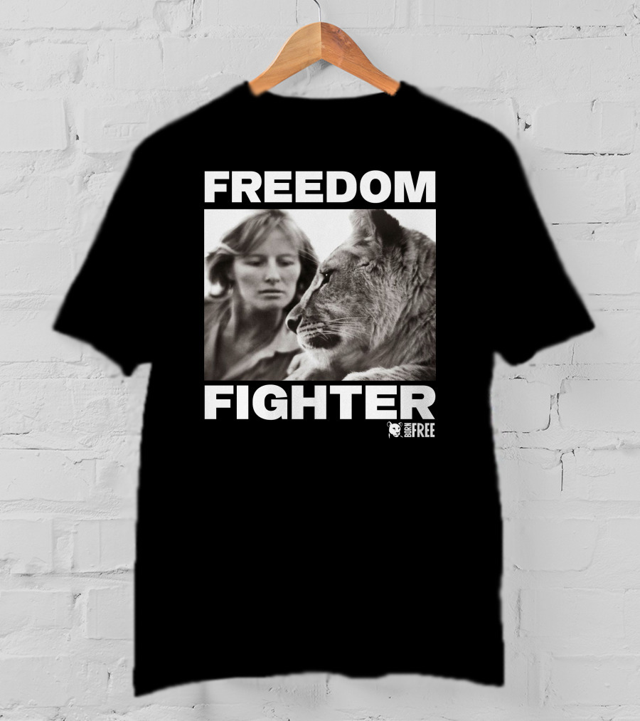 FREEDOM FIGHTER BORN FREE Lion And Woman Interaction T-Shirt