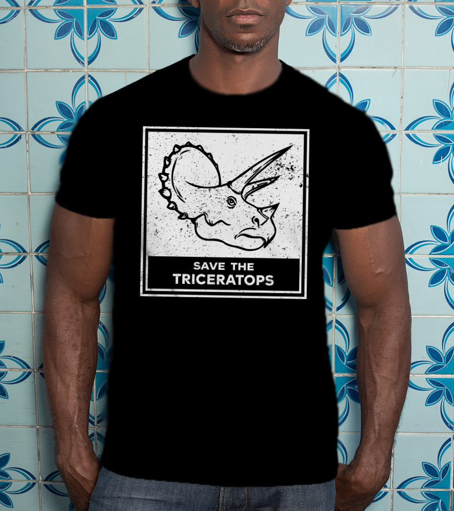 Save The Triceratops Dinosaur Awareness T-Shirt