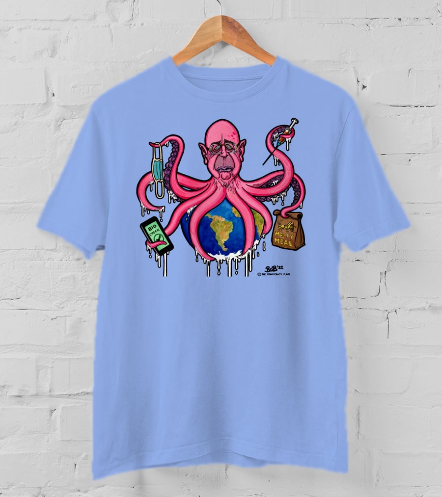 Schwabtopus Earth Bio Check Mask Happy Meal Dripping Syringe T-Shirt