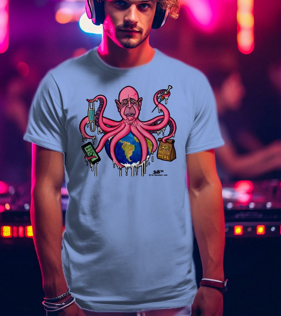 Schwabtopus Earth Bio Check Mask Happy Meal Dripping Syringe T-Shirt