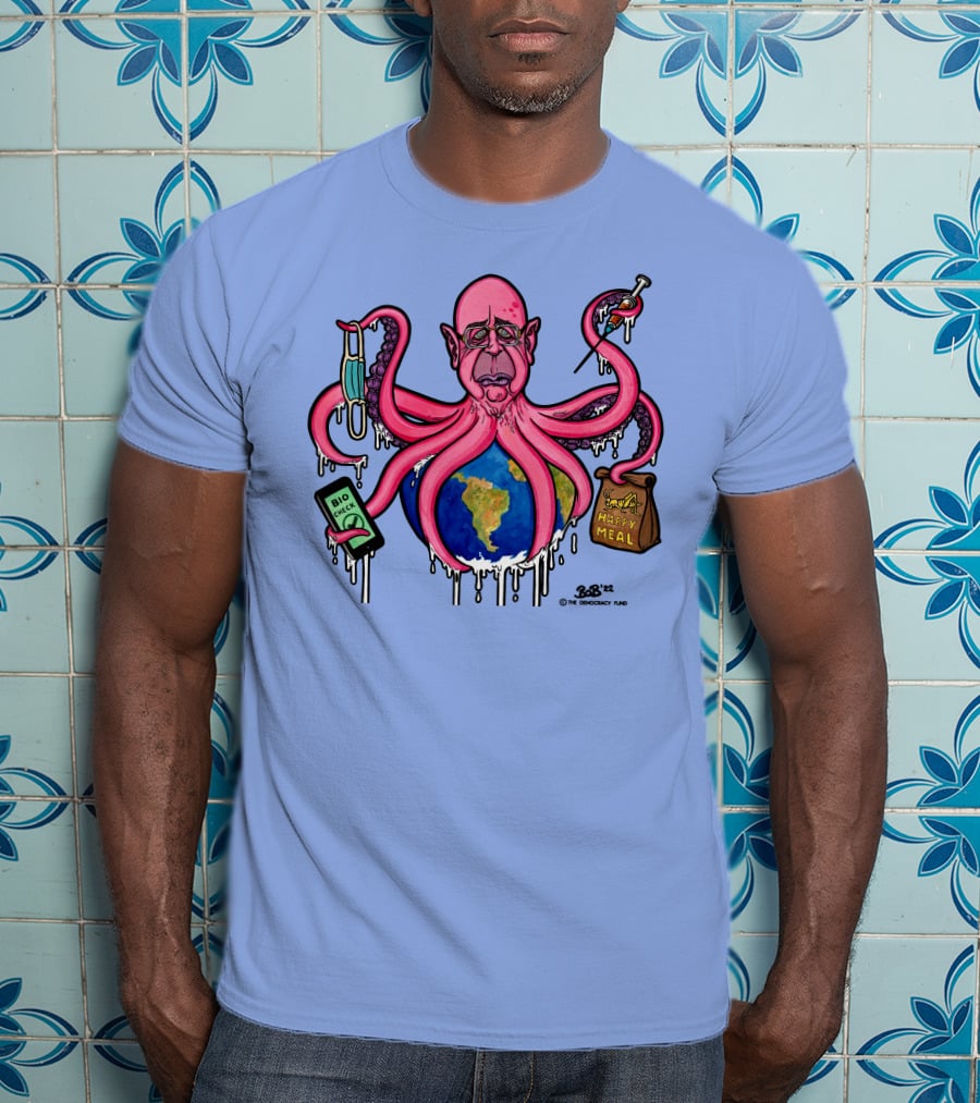 Schwabtopus Earth Bio Check Mask Happy Meal Dripping Syringe T-Shirt