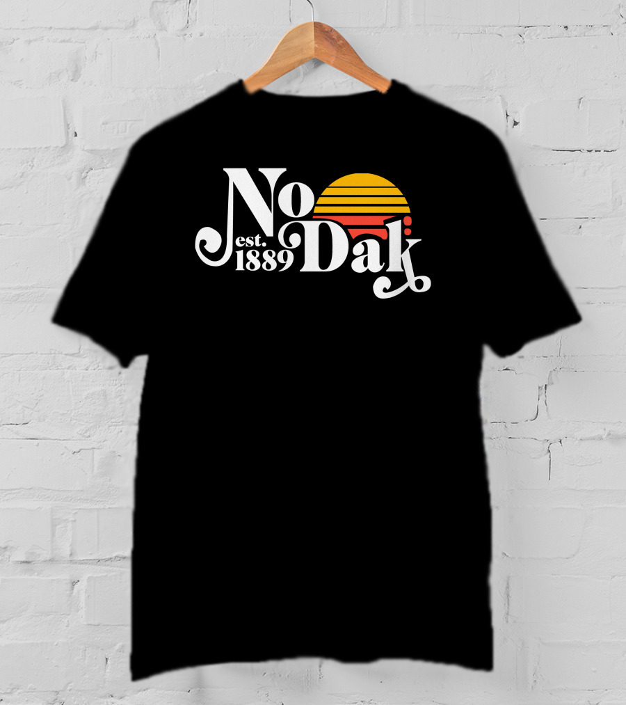 No Dak Est 1889 Retro Sunset T-Shirt