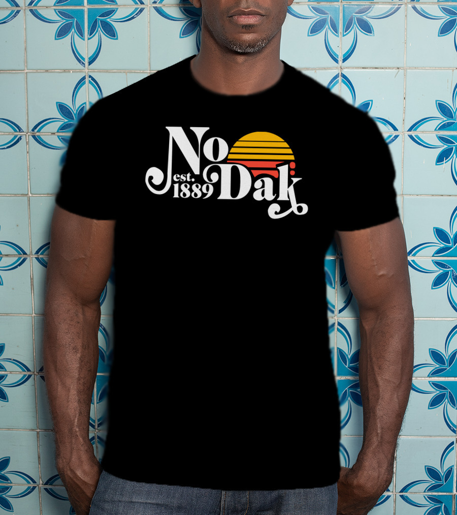 No Dak Est 1889 Retro Sunset T-Shirt