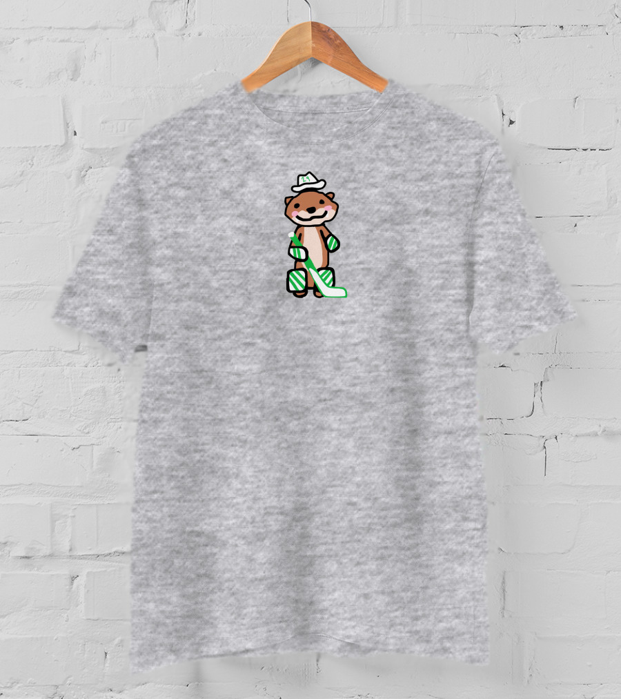 Otter Cowboy With Hockey Stick T-Shirt