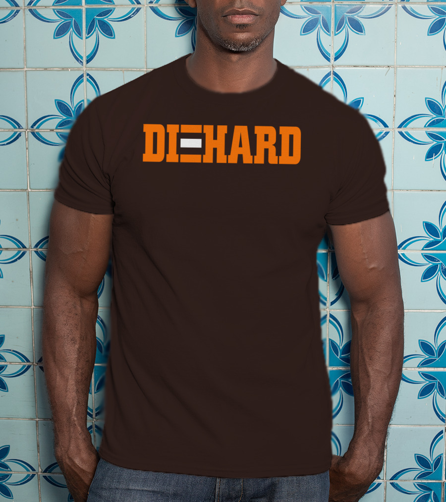 Yvette Diehard Equal Symbol Text In Bold Orange Font T-Shirt