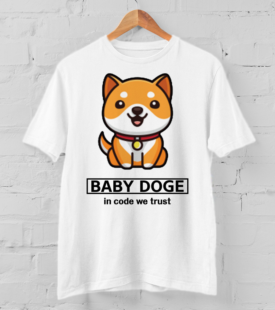 Baby Doge In Code We Trust Kawaii Shiba Inu Puppy T-Shirt