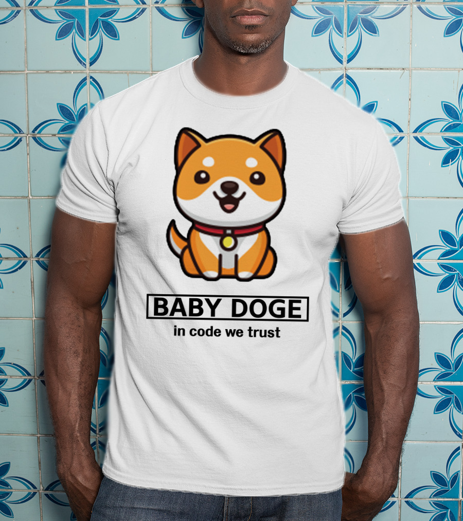Baby Doge In Code We Trust Kawaii Shiba Inu Puppy T-Shirt